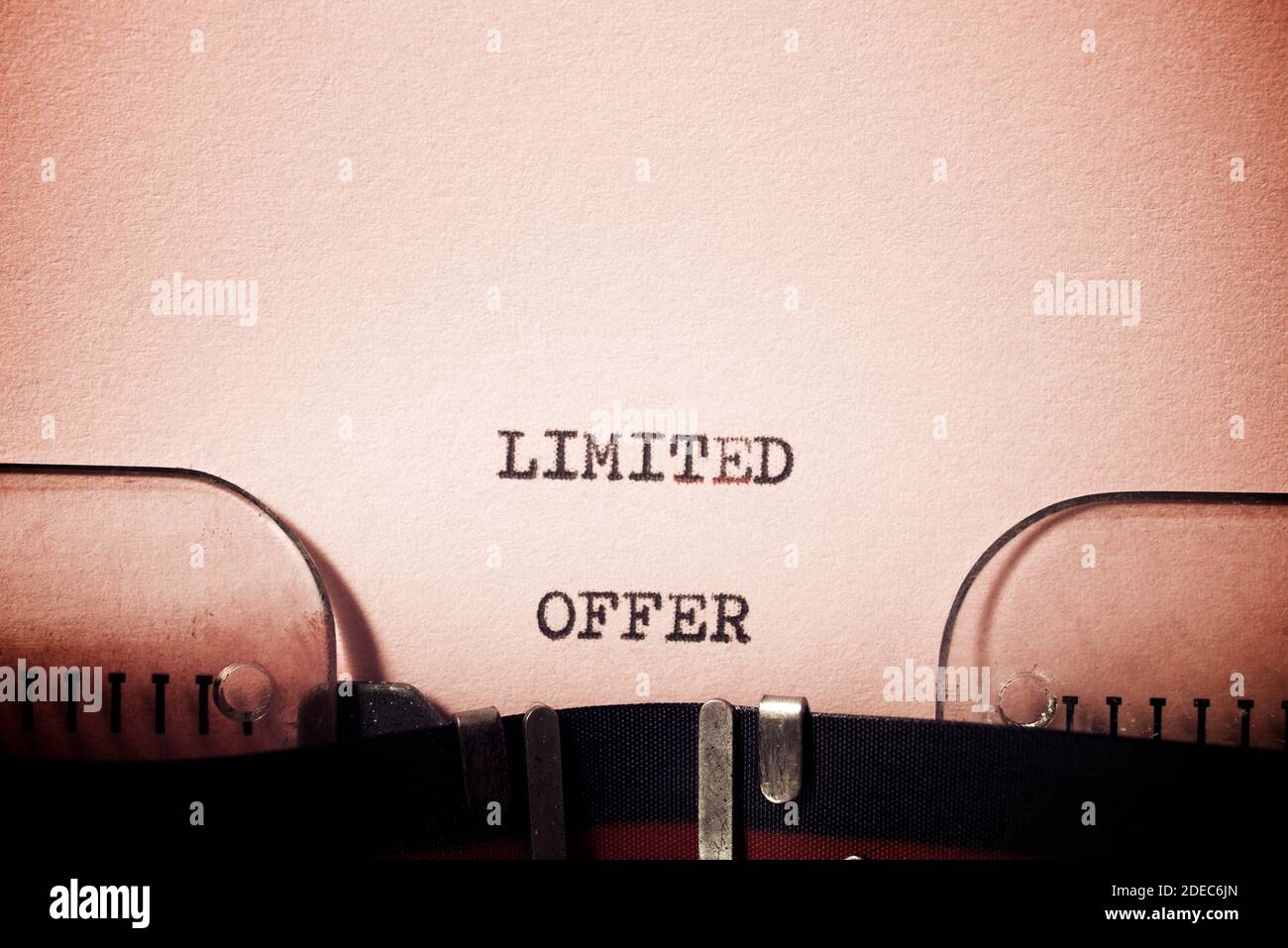 With The Offer Phrease Limited offer phrase written with a typewriter Stock Photo - Alamy