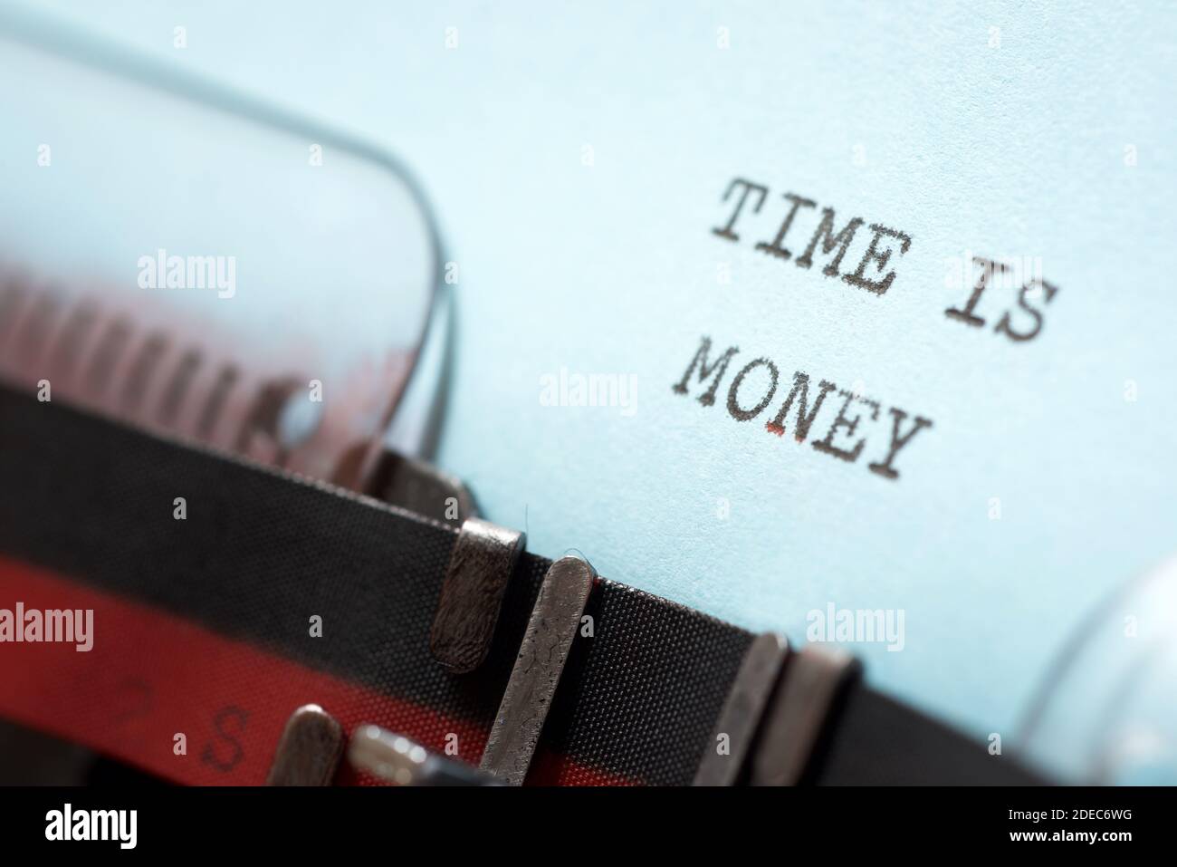 Time is money phrase written with a typewriter Stock Photo Alamy