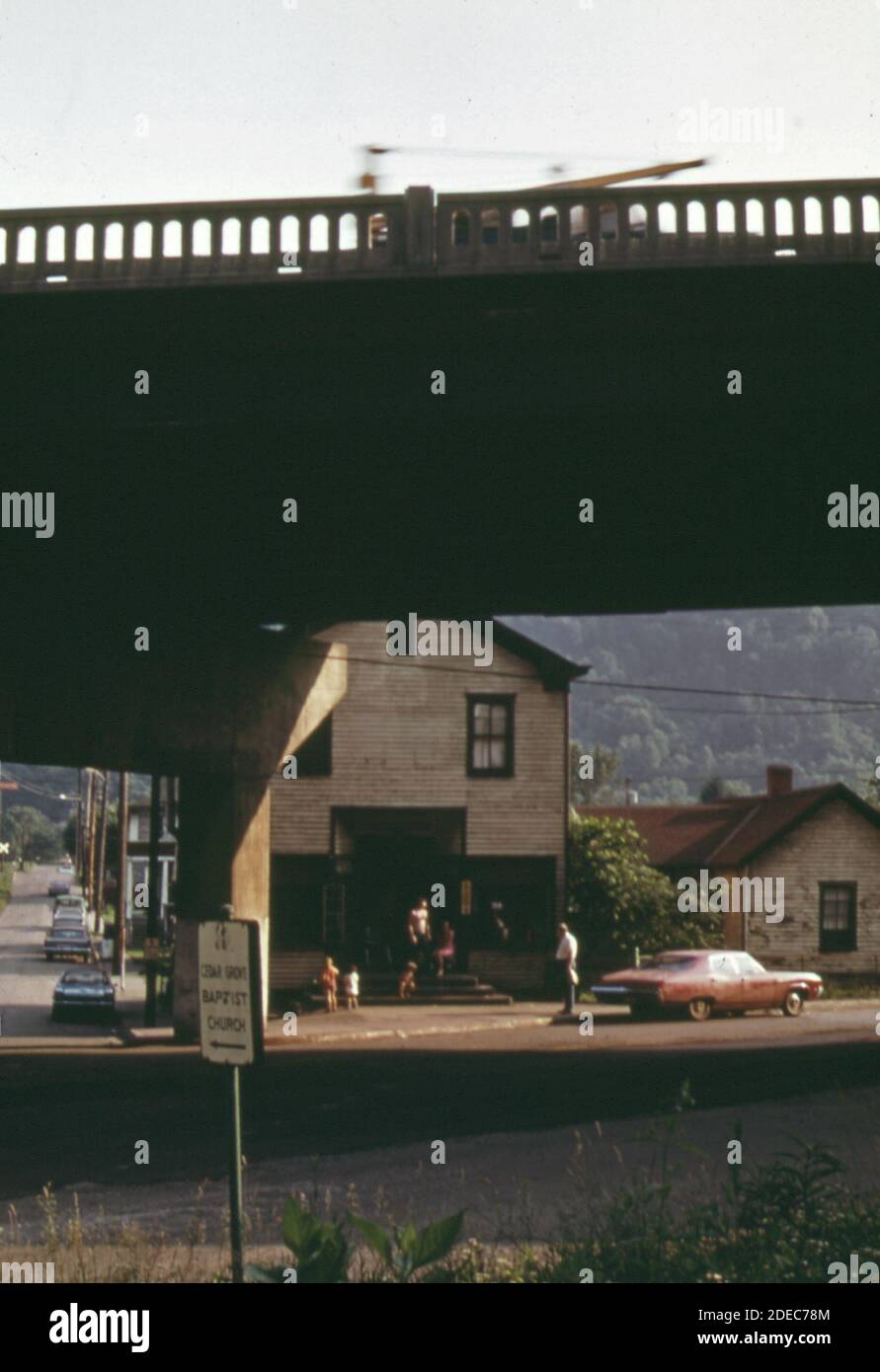 1970s Photo (1973) Downtown Cedar Grove West Virginia. Route 60 is
