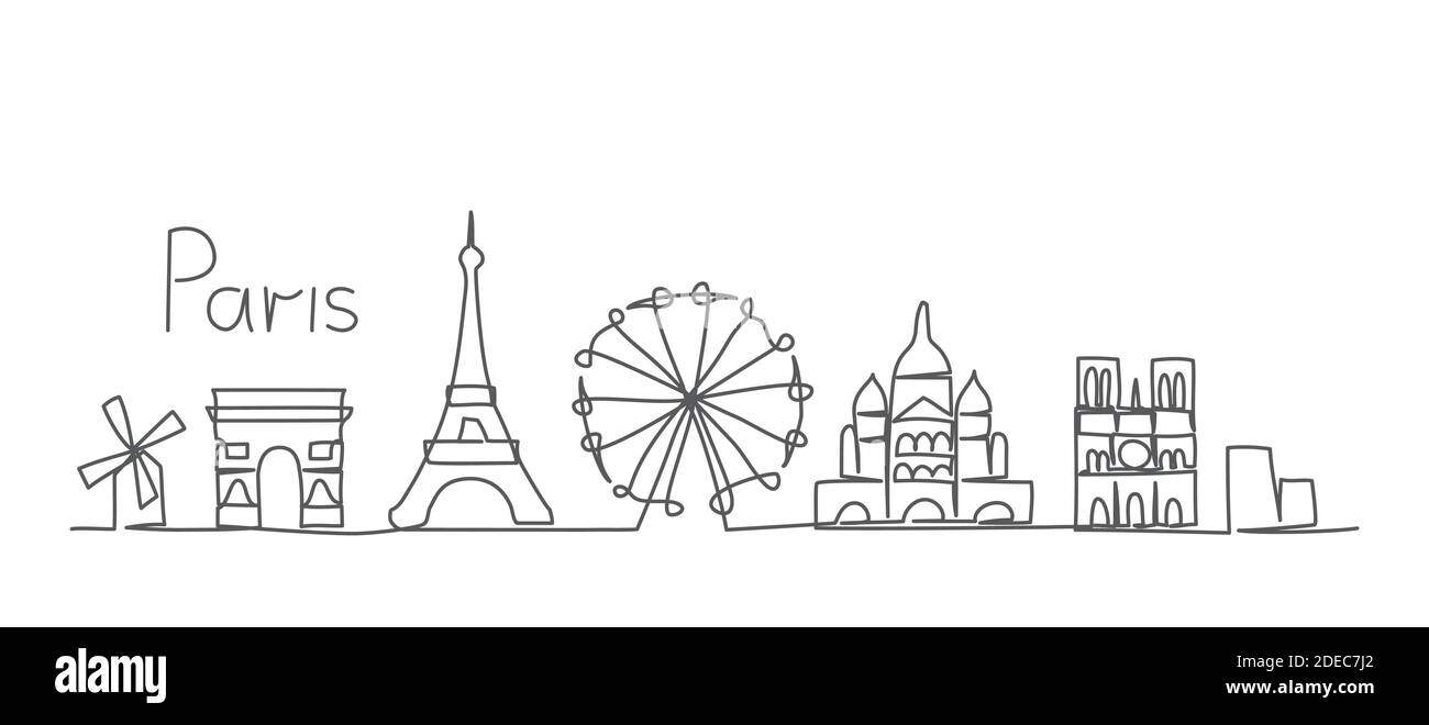 Paris One Line Drawing Paris Illustration In Line Style On White Background Stock Vector Image Art Alamy Paris One Line Drawing Paris Illustration In Line Style On White Background Stock Vector Image Art Alamy