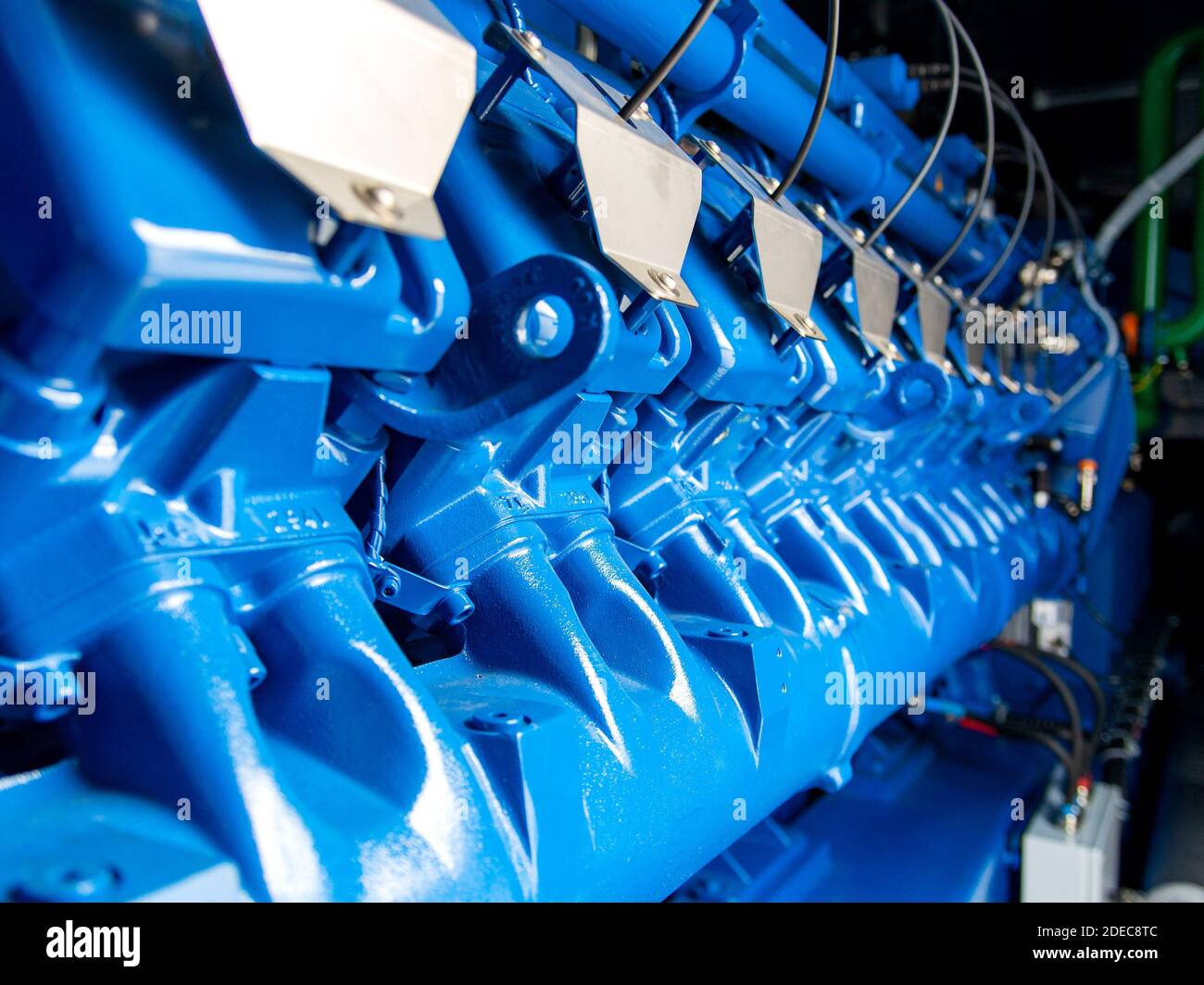 Engine of CHP unit. Diesel and gas industrial electric generator ...
