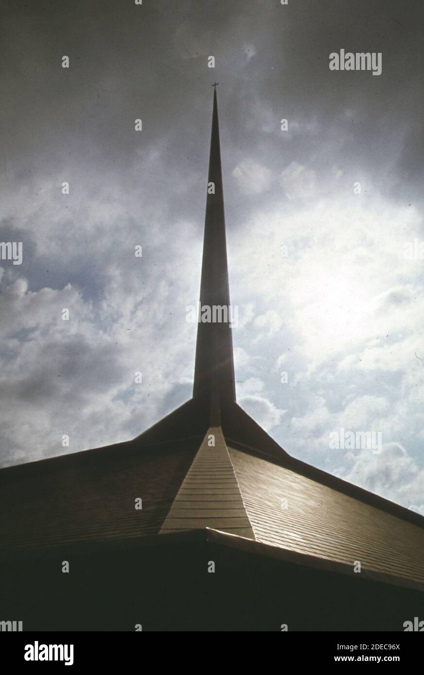 1970s Photos (1973) -   Church steeple in Columbus Indiana early 1970s Stock Photo