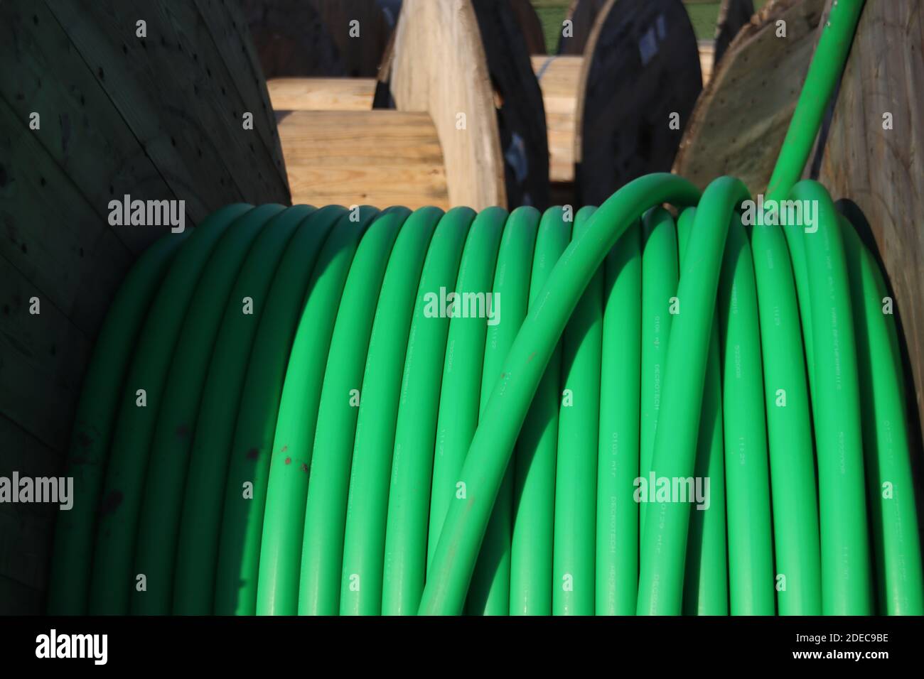 Tube with smaller tubes within for glass fiber network in the Netherlands for faster internet Stock Photo