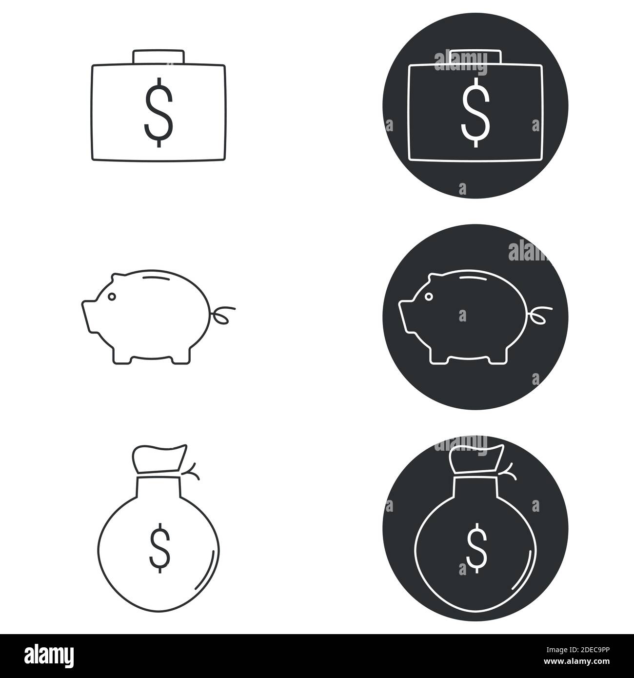 Set of objects on the theme of money Stock Vector