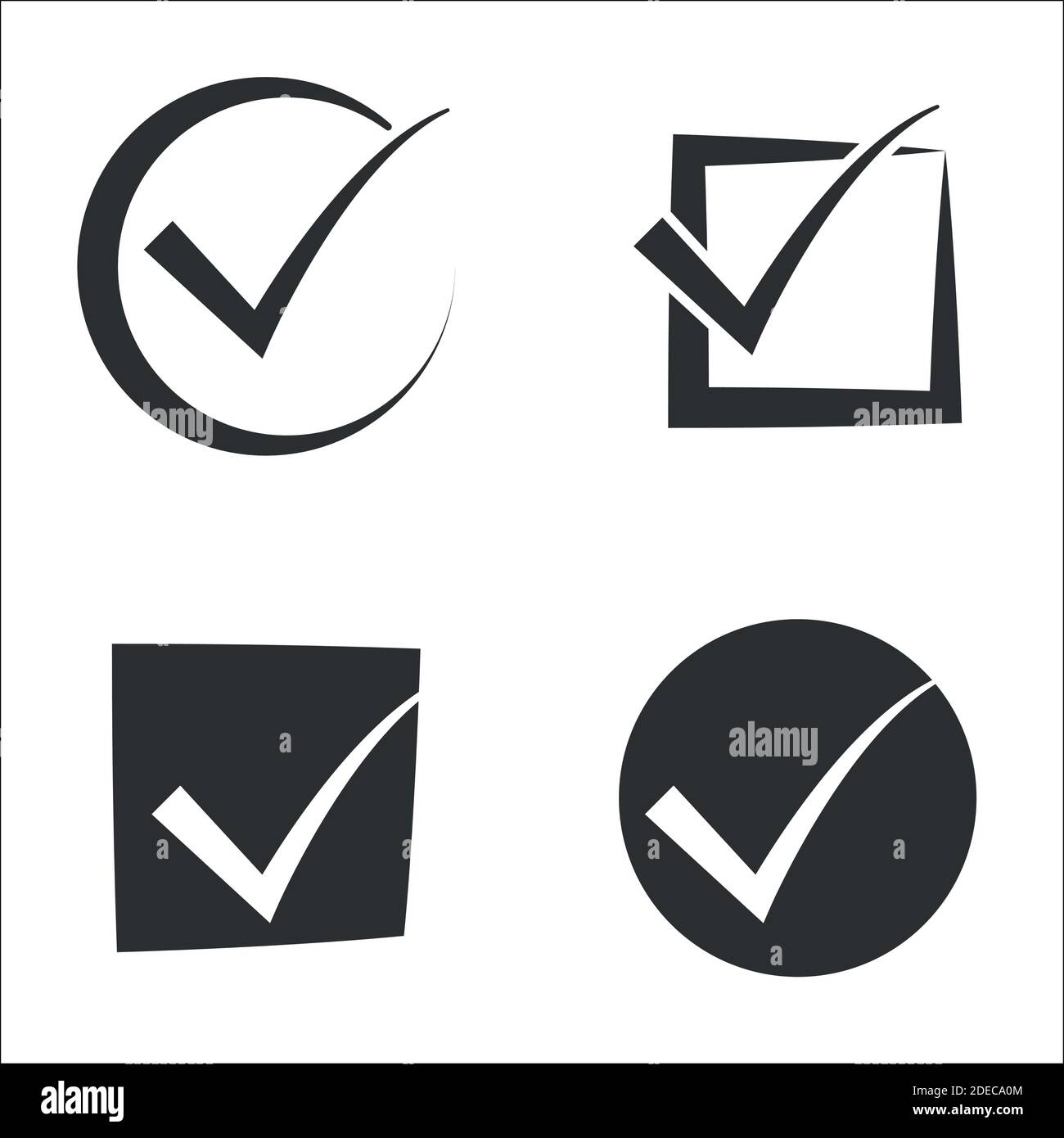 Set of objects on the theme of check mark Stock Vector