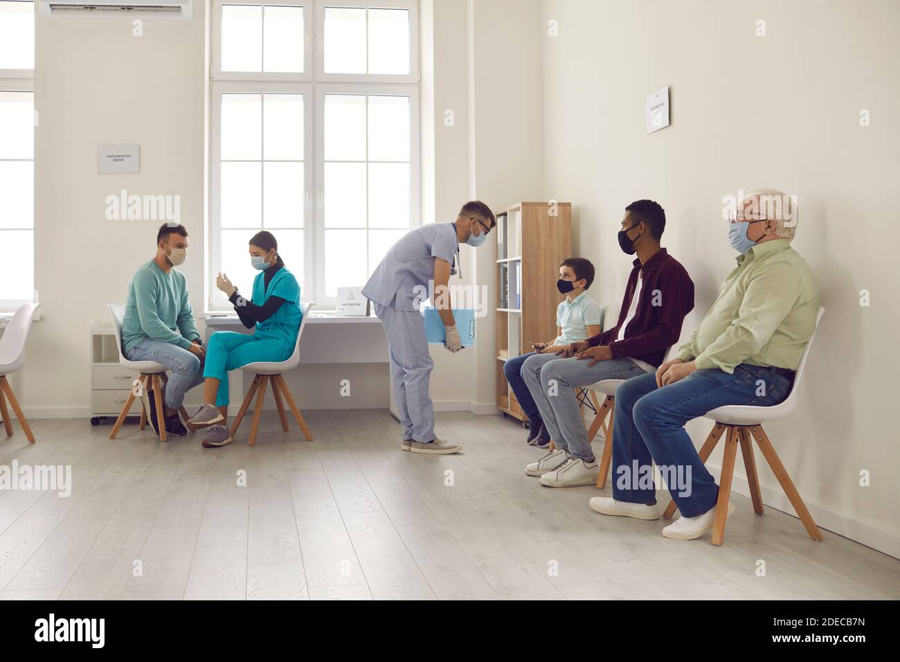 Hospital Waiting Room With People