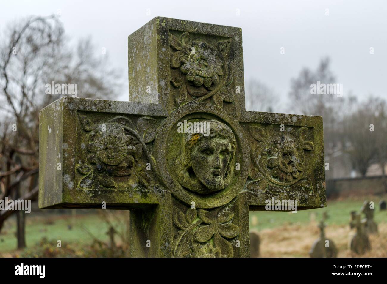 Victorian gravestone at Blackburn Cemetery. Stock Photo