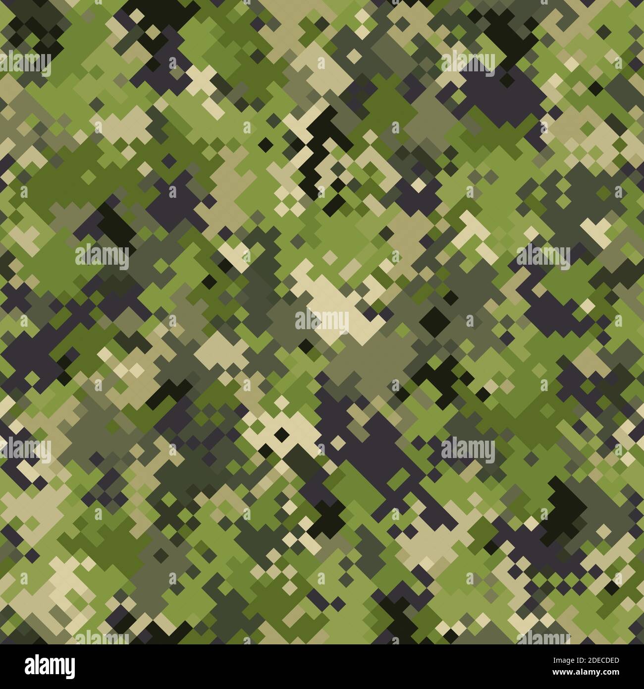 Military camouflage seamless pattern. Woodland digital pixel style ...