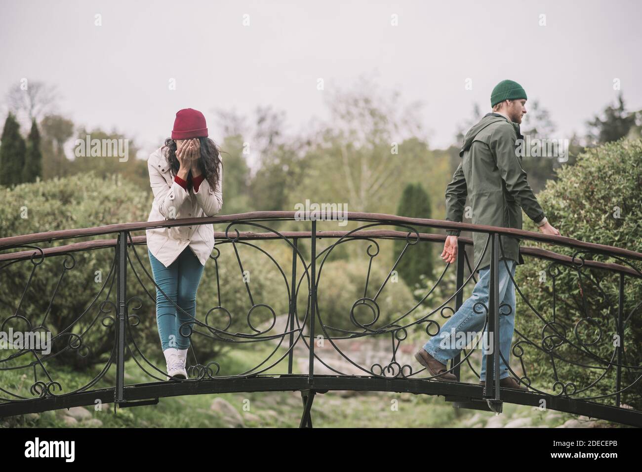 Woman crying after a disagreement with her partner Stock Photo - Alamy