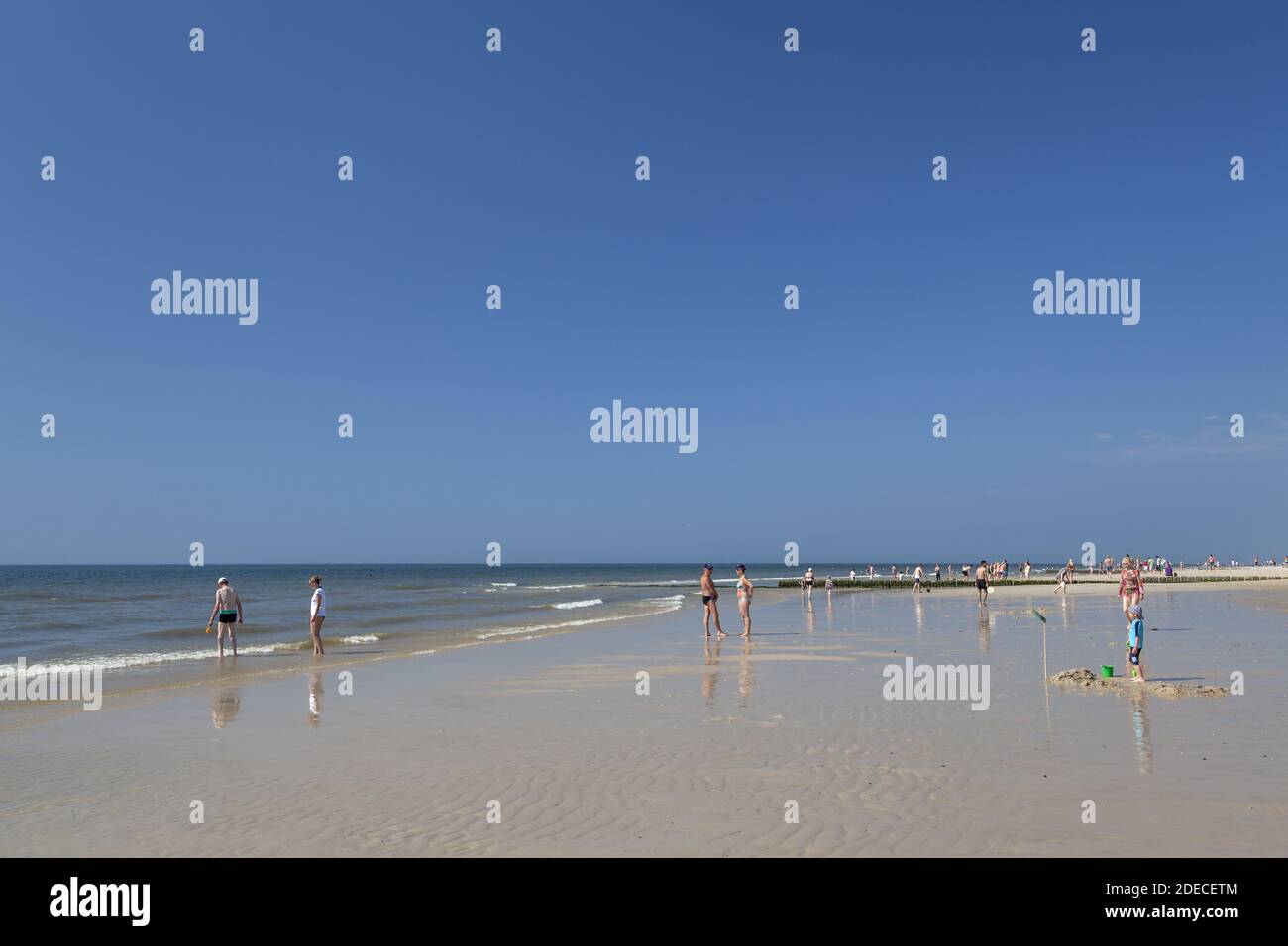 geography / travel, Germany, Schleswig-Holstein, isle Sylt, beach in front of Westerland, Additional-Rights-Clearance-Info-Not-Available Stock Photo