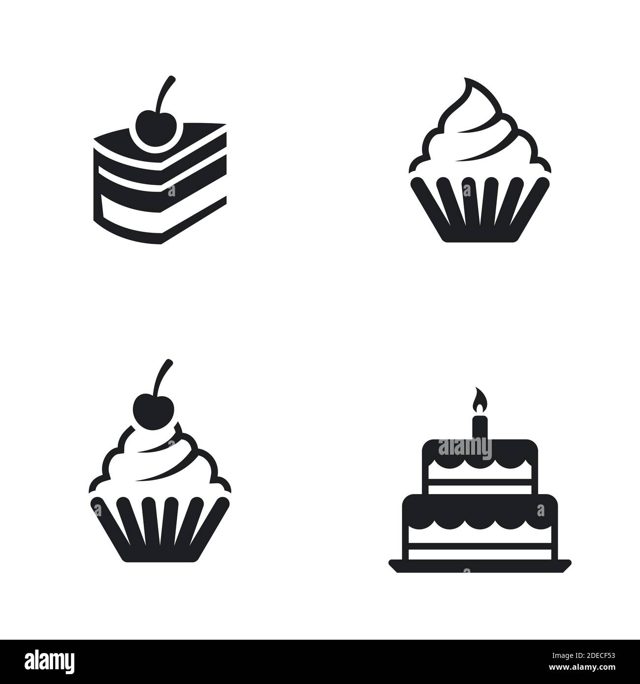 Set of black vector icons, isolated against white background. Flat