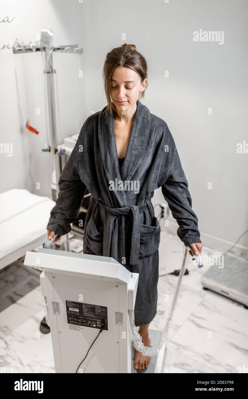 Fat woman in bathrobe hi-res stock photography and images - Alamy