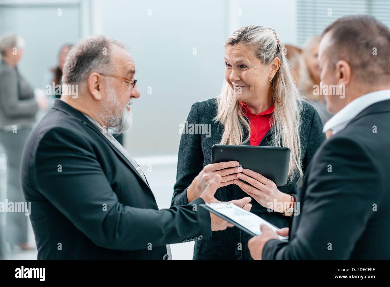 close up. two businessmen shaking hands with each other. Stock Photo