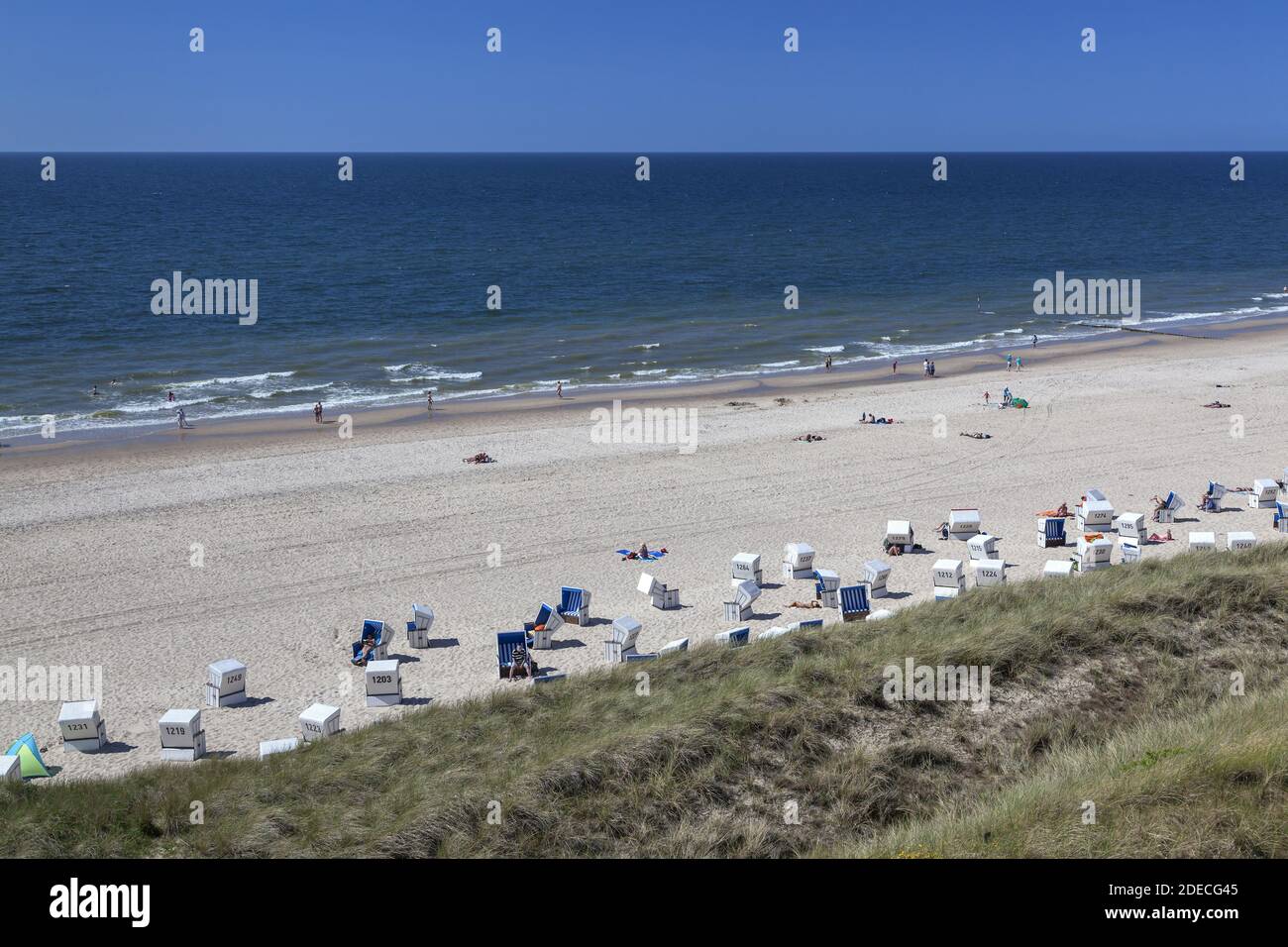 geography / travel, Germany, Schleswig-Holstein, isle Sylt, beach on of the isle Sylt, Wenningstedt, S, Additional-Rights-Clearance-Info-Not-Available Stock Photo