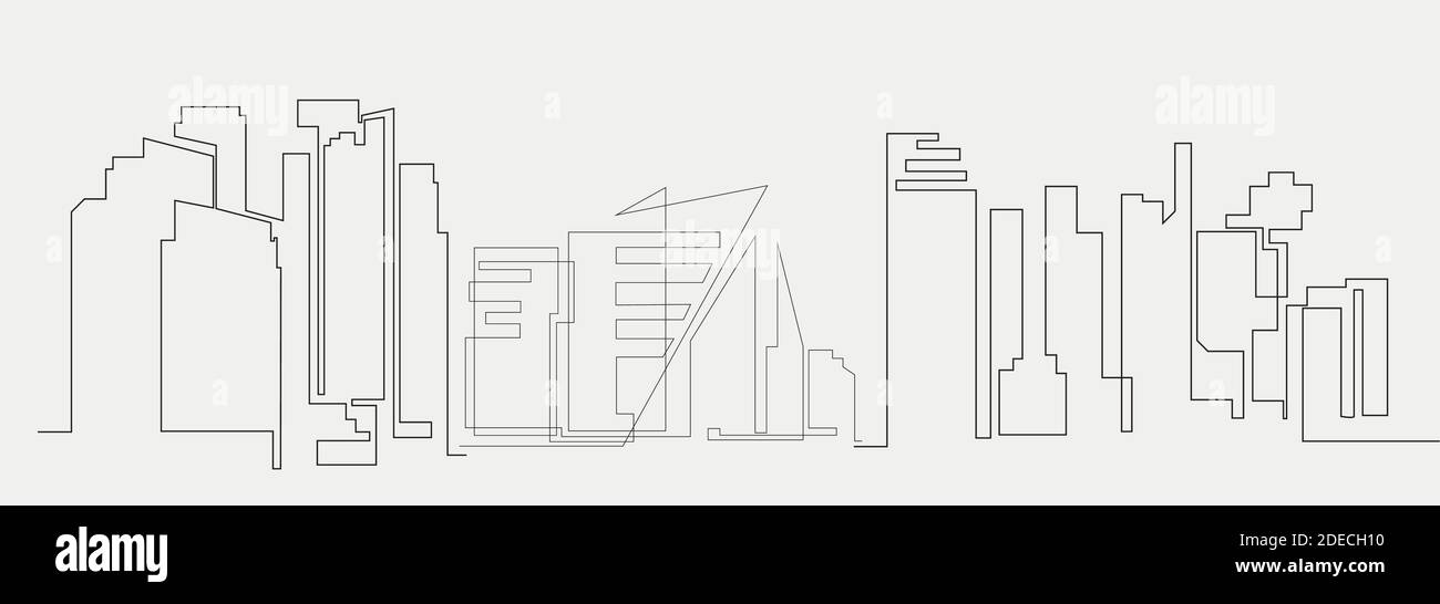 City landscapes line vector illustration Stock Vector