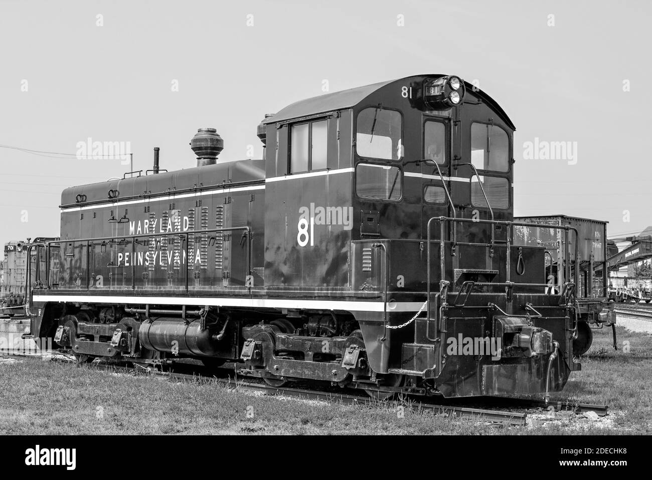 Antique locomotive of the Baltimore & Ohio Railroad No. 81 from 1913. Standing outside at the Pennsylvania Railroad Museum in Strasburg Stock Photo