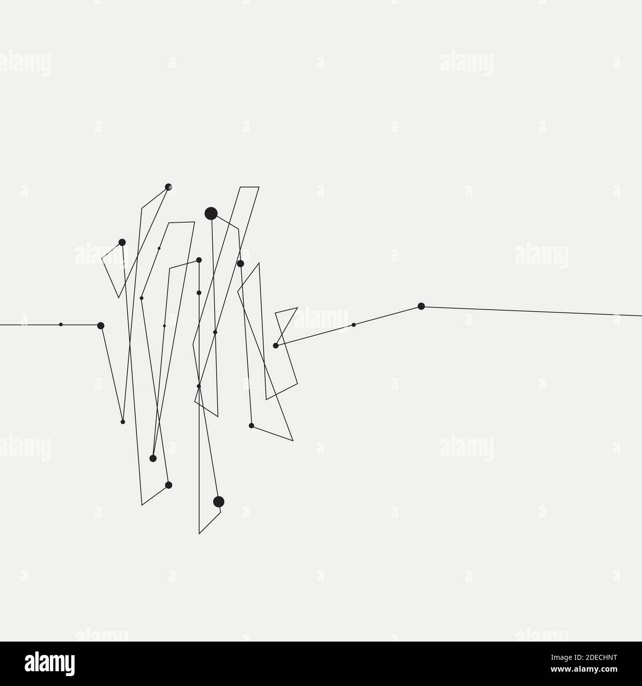 geometric form with lines and dots Stock Vector