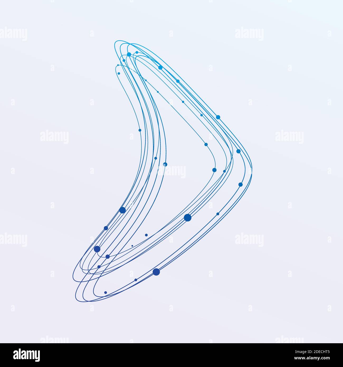 geometric form with lines and dots Stock Vector