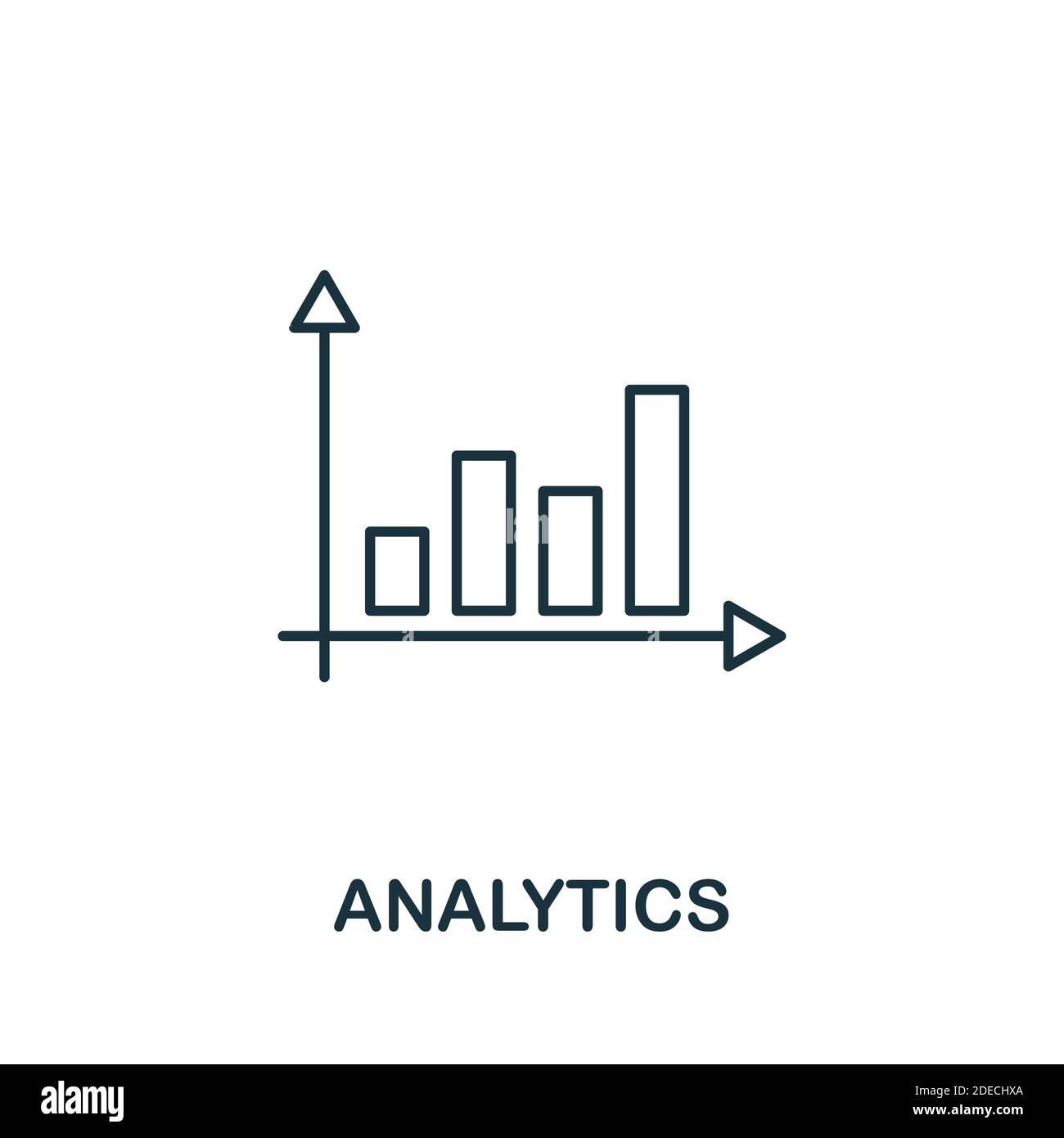 Analytics icon. Line style element from audit collection. Thin Analytics icon for templates, infographics and more Stock Vector