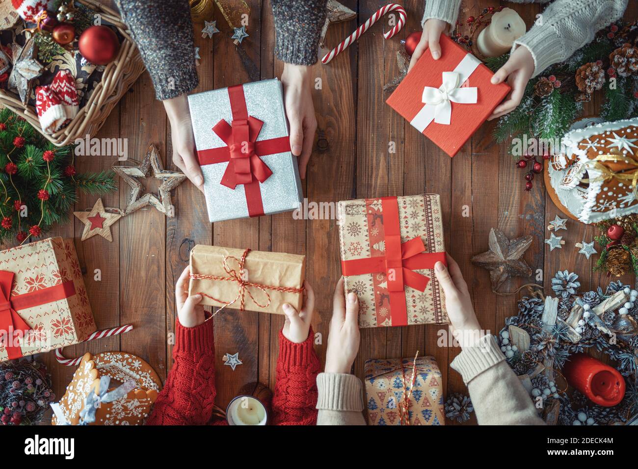 Merry Christmas and Happy Holidays! A mother, father and their