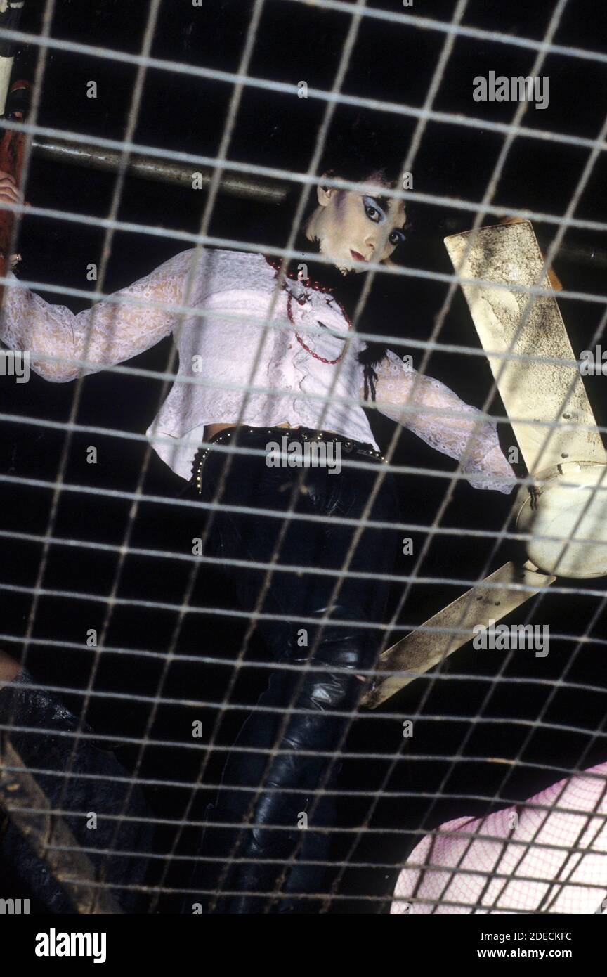 Ollie Wisdom from Specimen at an exclusive photoshoot at the Batcave Club. London, May 9, 1984