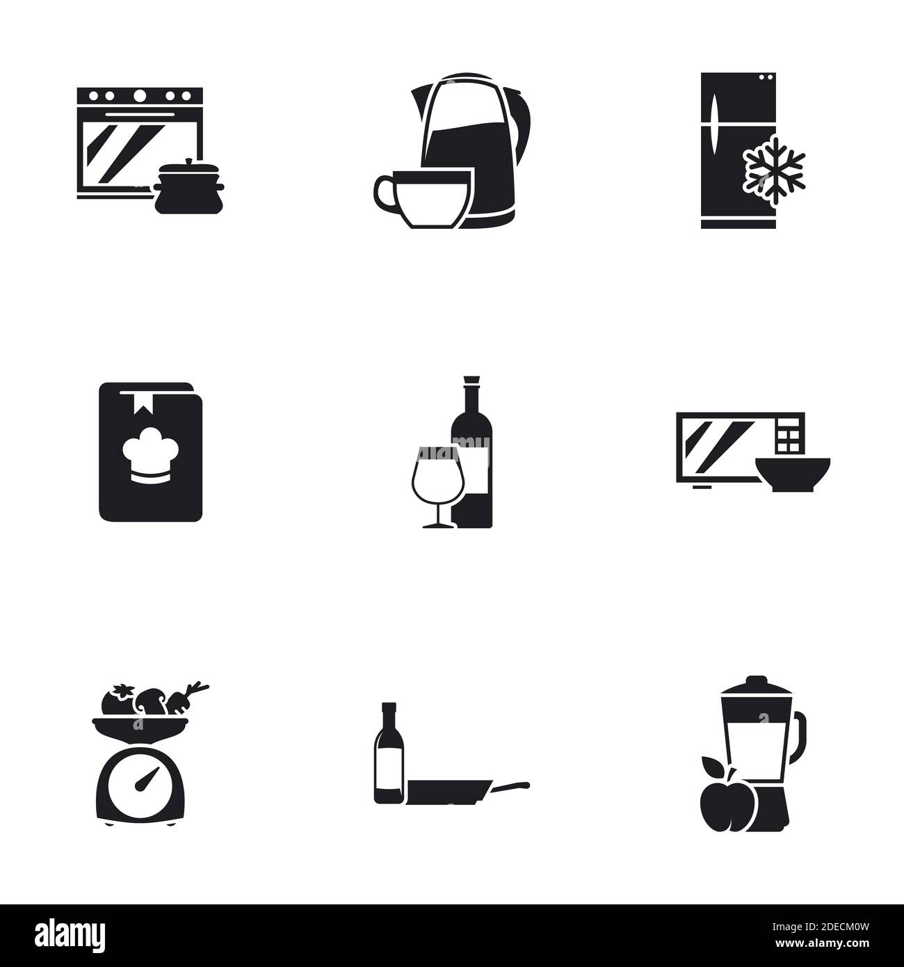 Kitchen and cooking icon set Stock Vector
