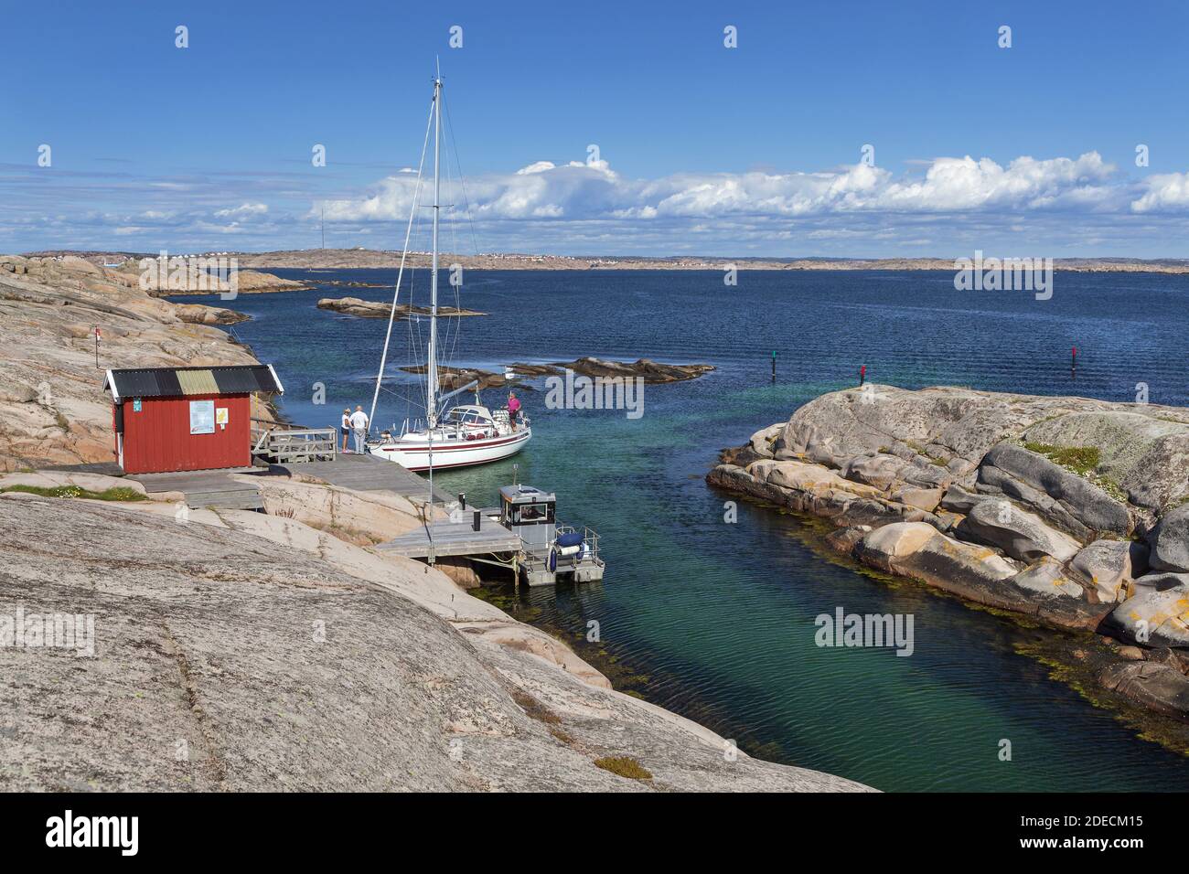 geography / travel, Sweden, Bohuslaen, Smoegen, harbour the isle Halloe, Vaestra Goetalands Laen, Sout, Additional-Rights-Clearance-Info-Not-Available Stock Photo