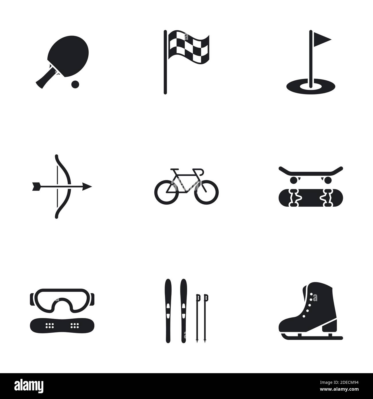 Icons for theme sport vector, icon, set. White background Stock Vector