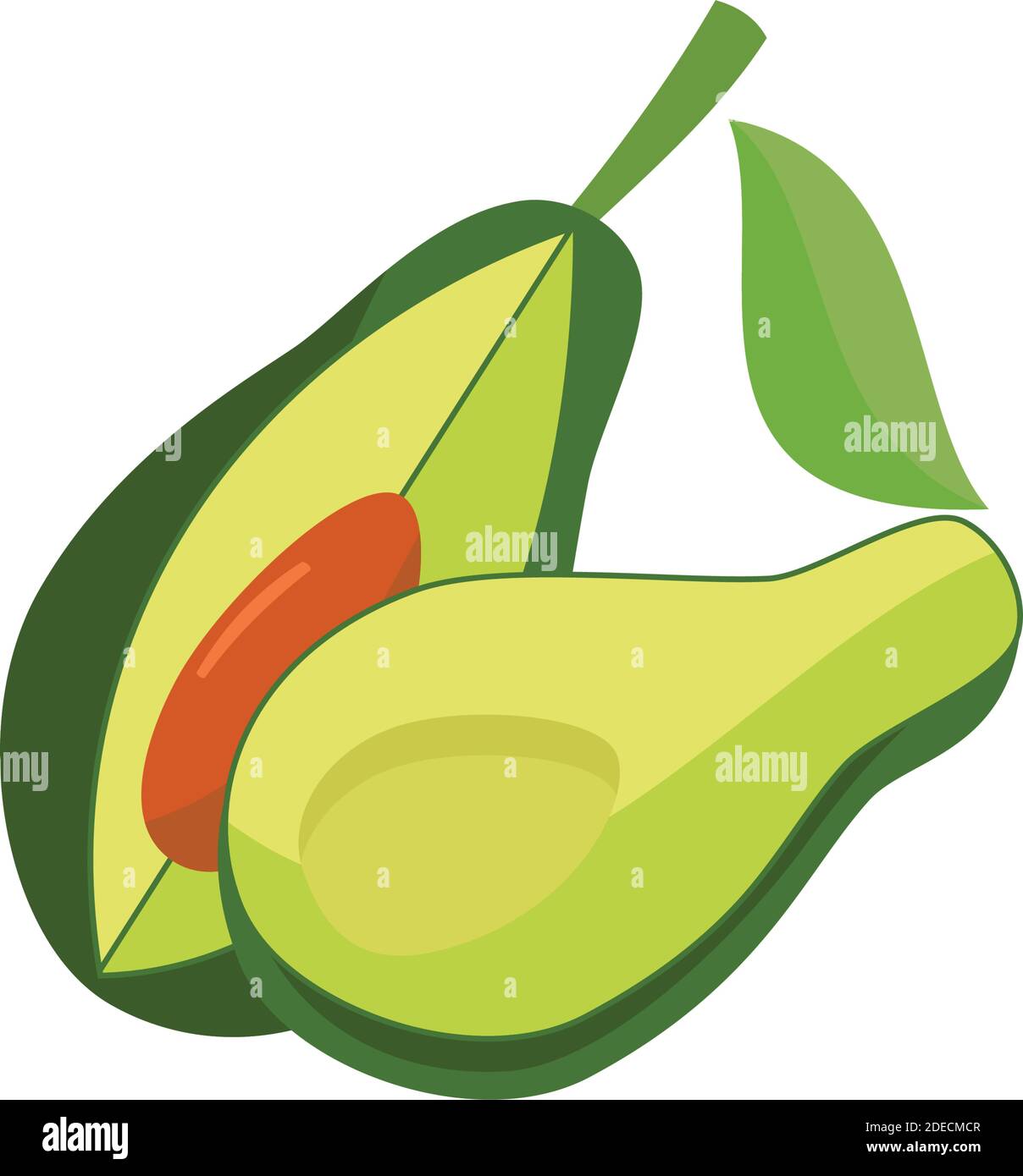 Avocado Flat Design Fruit Illustration Sign Stock Vector