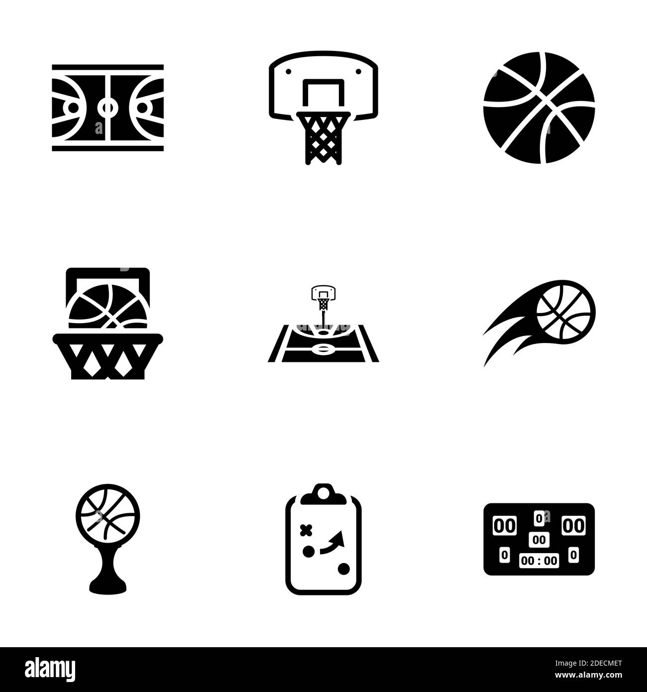 Icons for theme basketball , vector, icon, set. White background Stock Vector