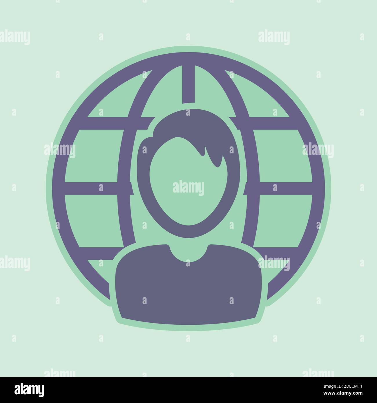 Set of simple icons on a theme Internet person, social communication ...