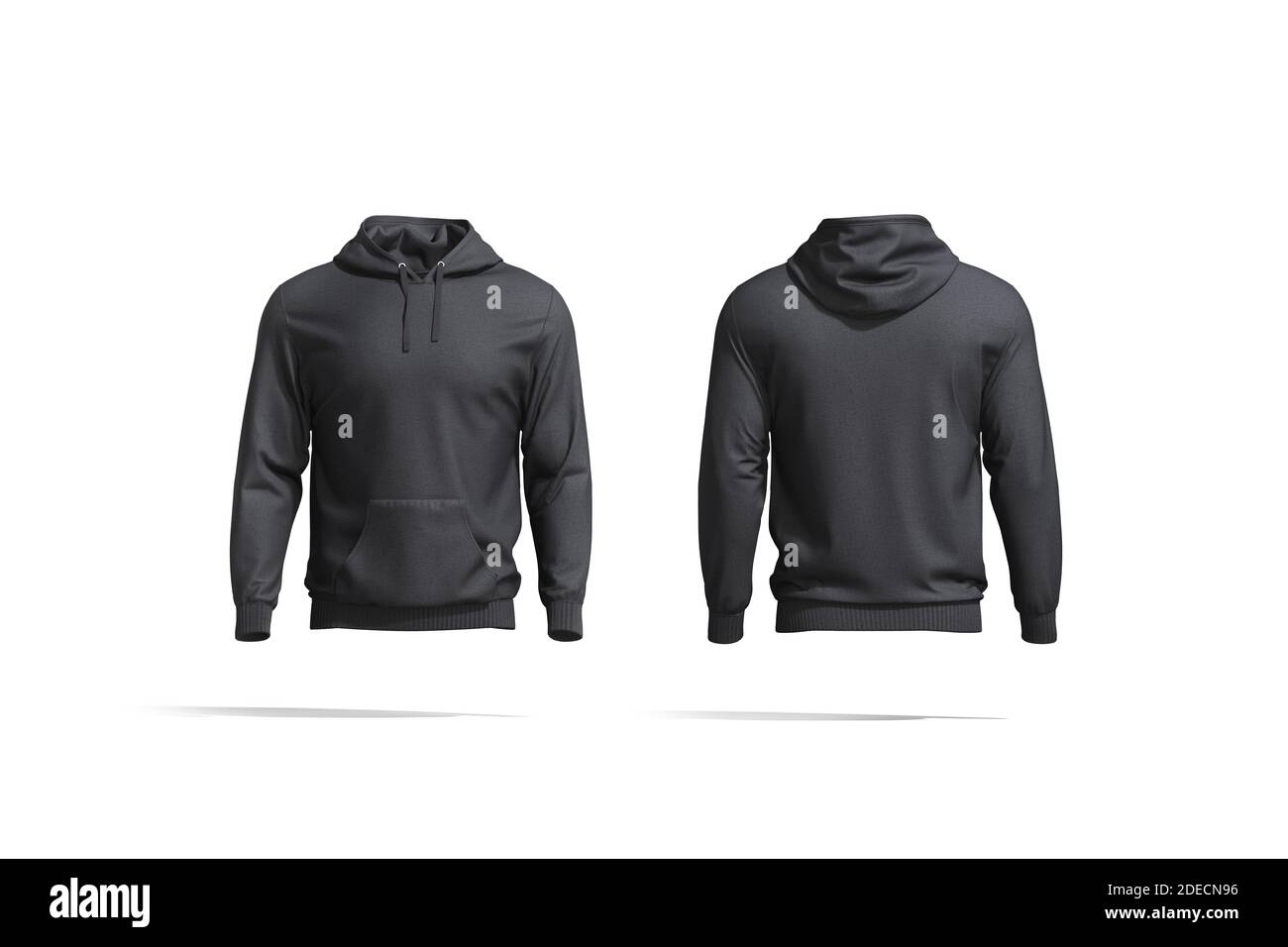 Download Blank Black Hoodie With Hood Mockup Front And Back View 3d Rendering Empty Crewneck Hooded Sweat Shirt Mock Up Isolated Clear Loose Overall Fabri Stock Photo Alamy