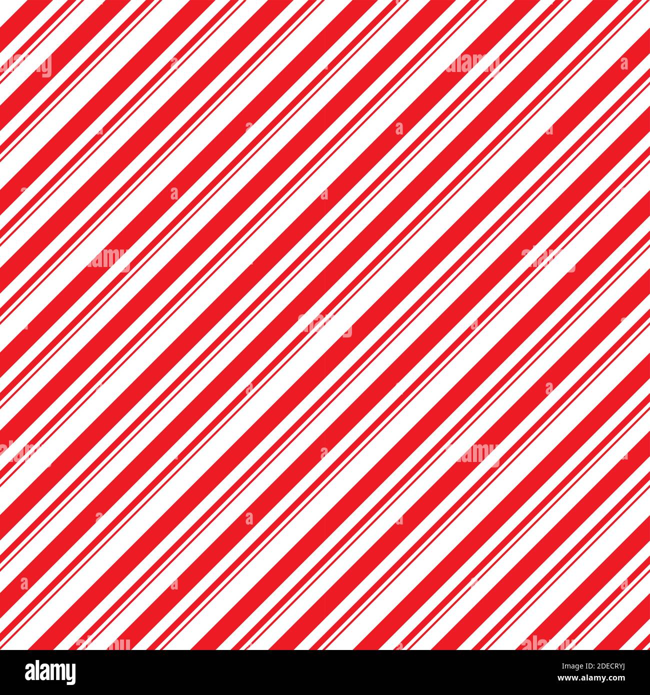 Stripes candy cane seamless pattern. Diagonal straight lines christmas background. Red and white peppermint wrapping paper. Simple trendy backdrop ill Stock Vector