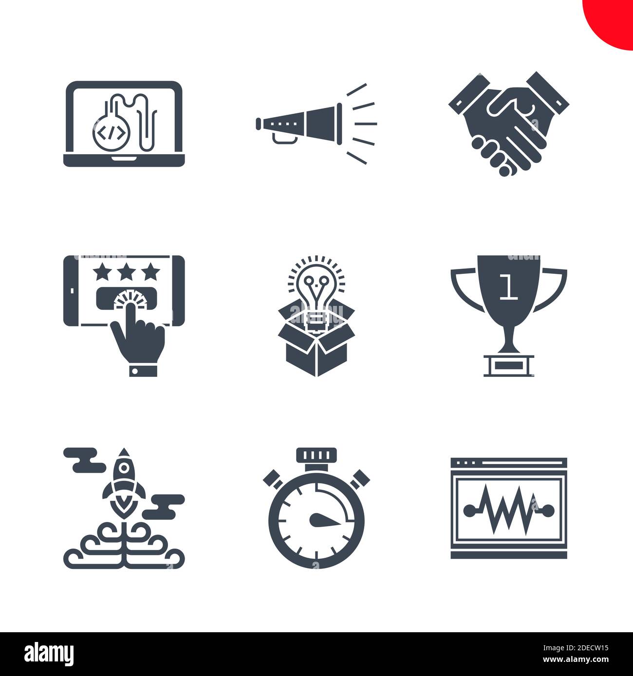 Seo and web opimization icons set Stock Vector