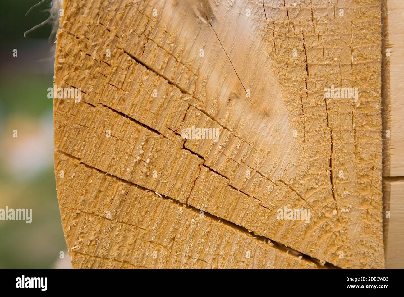 The beam is folded into a warm corner. Close-up. Stock Photo