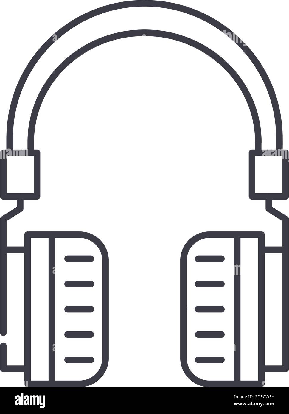 Headphone concept icon, linear isolated illustration, thin line vector ...