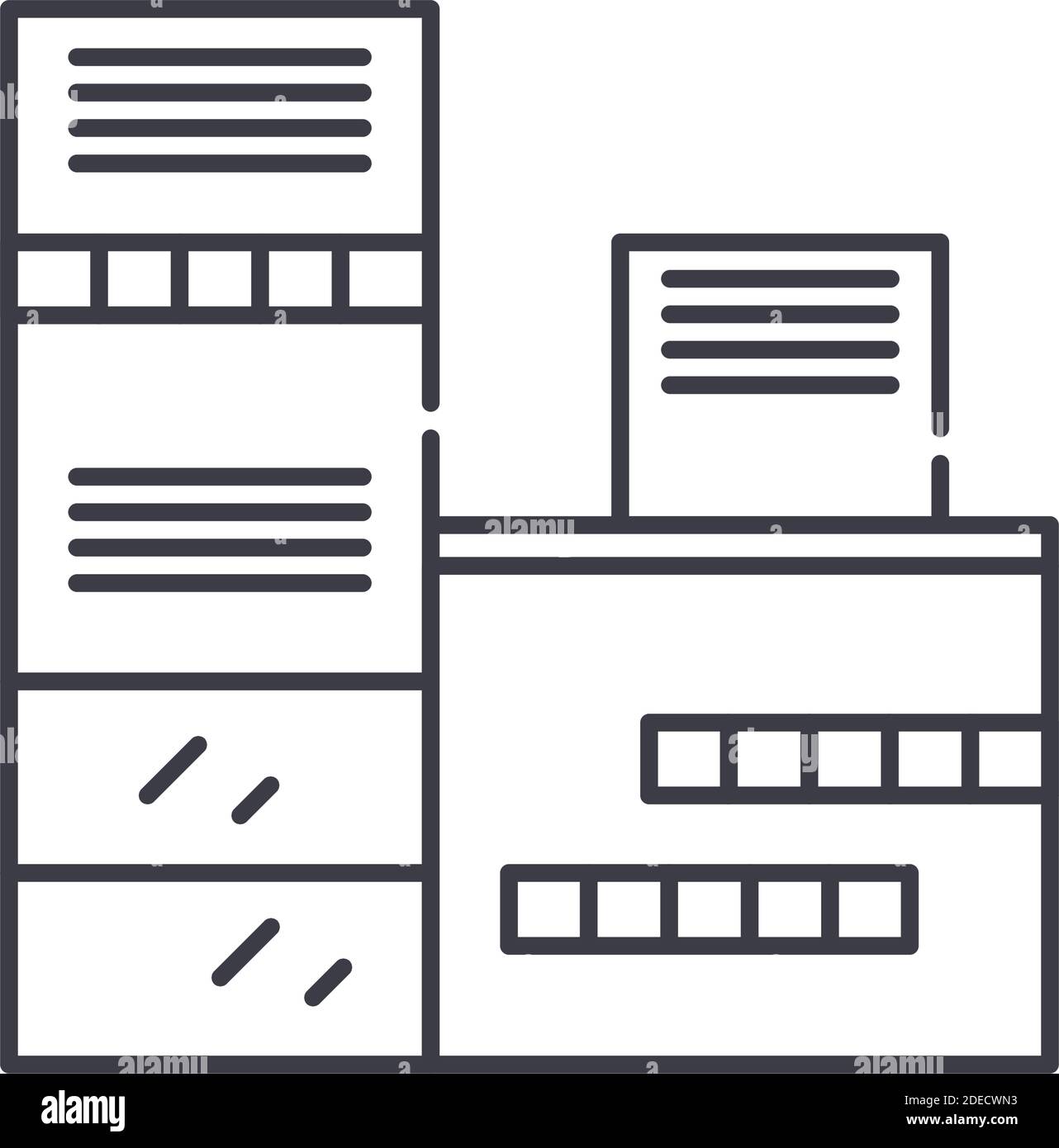 Industrial buildings icon, linear isolated illustration, thin line ...