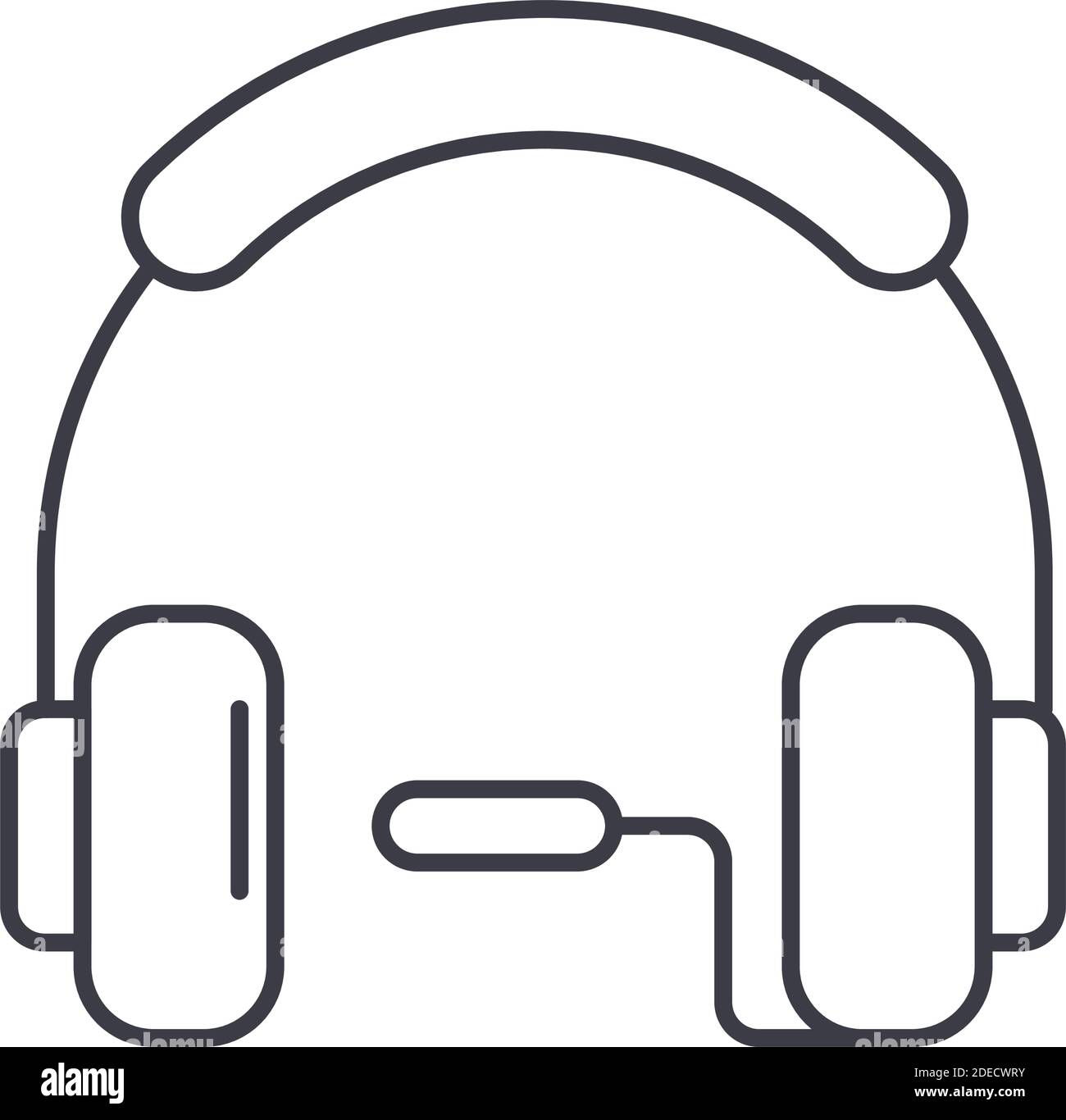 Headphone icon, linear isolated illustration, thin line vector, web ...