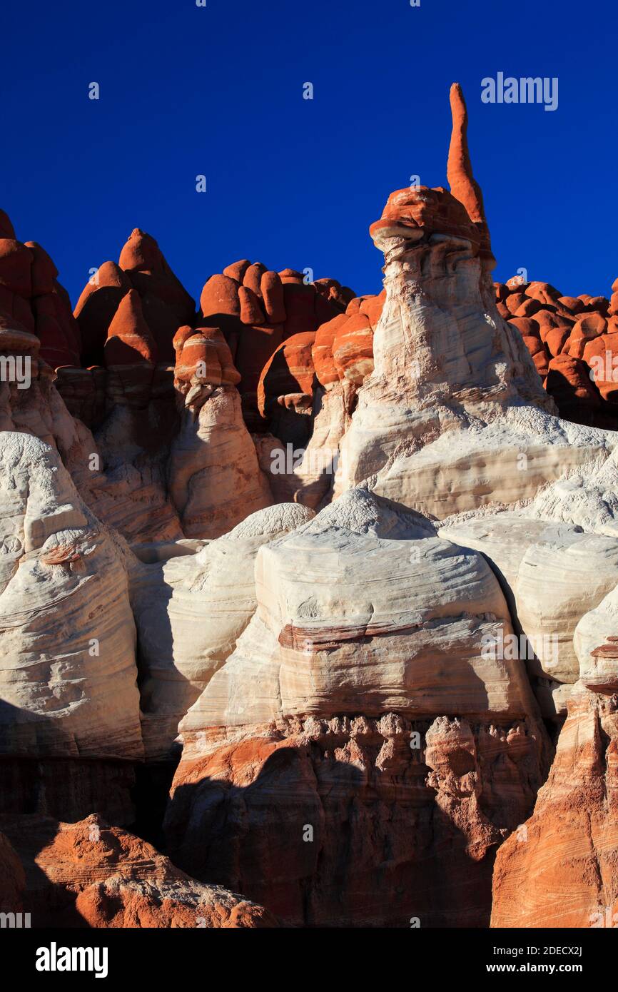 geography / travel, USA, Blue canyon, limestone red and white form of weather, Arizona, North America, Additional-Rights-Clearance-Info-Not-Available Stock Photo