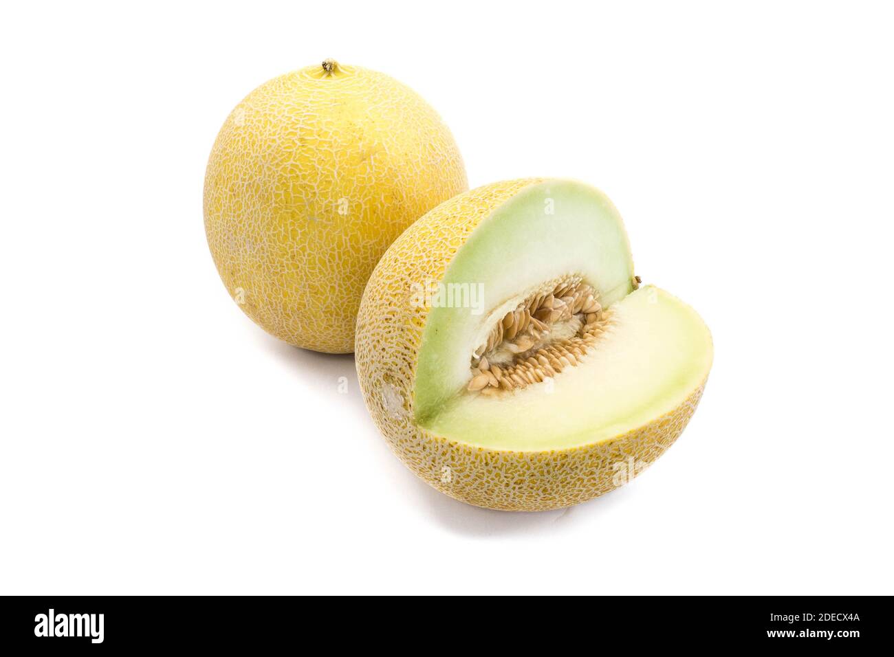galia melon isolated on white background Stock Photo