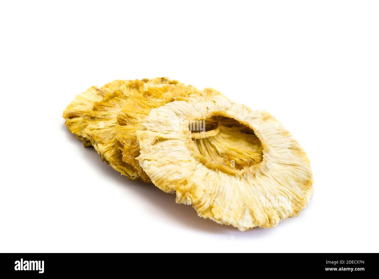 dried pineapple rings isolated on white background Stock Photo