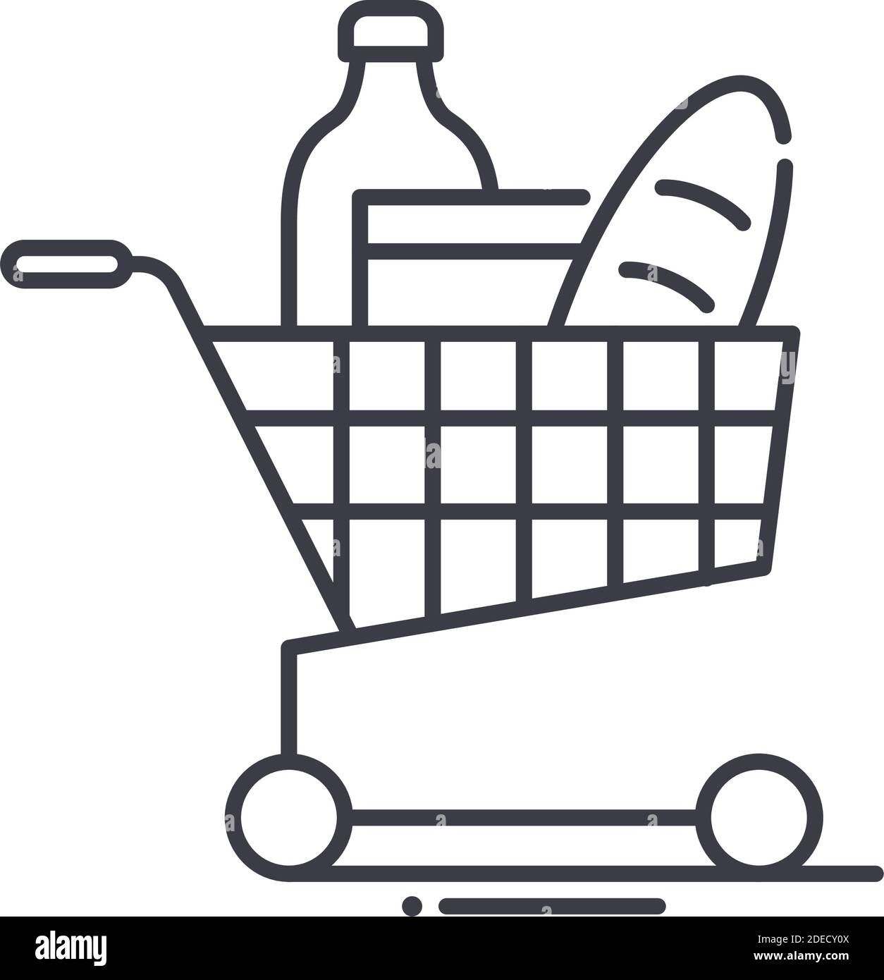 Grocery shopping cart icon, linear isolated illustration, thin line vector,  web design sign, outline concept symbol with editable stroke on white Stock  Vector Image & Art - Alamy