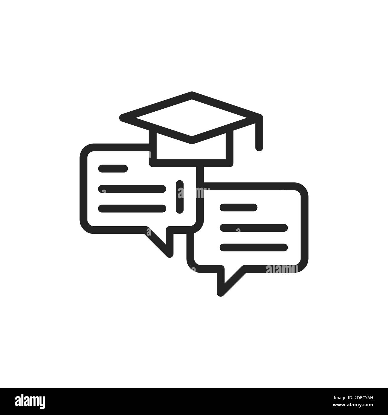 Oratory courses black line icon. Outline pictogram for web page, mobile app, promo. Stock Vector