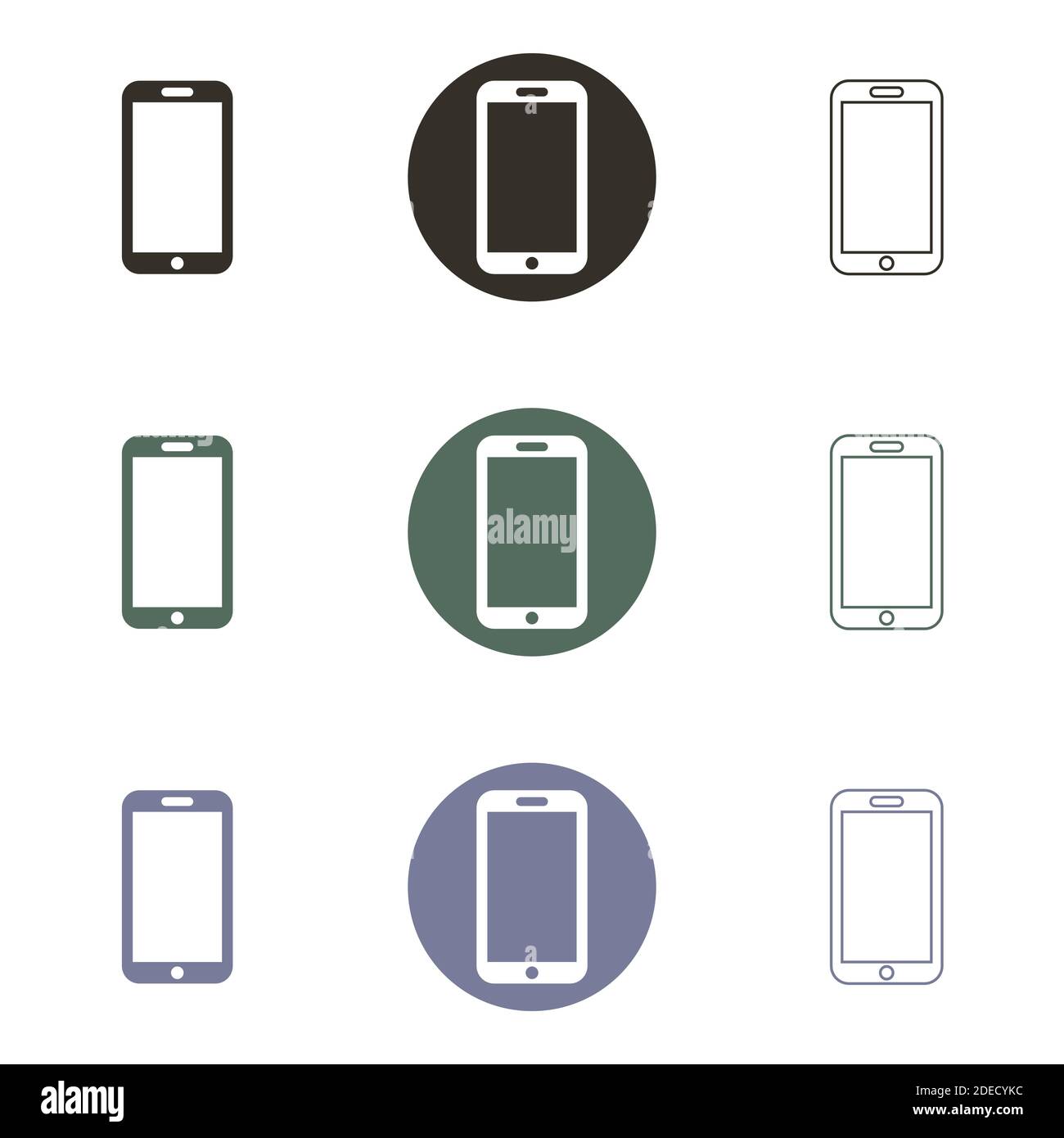 Set of simple icons on a theme phone, vector, design, collection, flat, sign, symbol,element, object, illustration. Black icons isolated against white Stock Vector