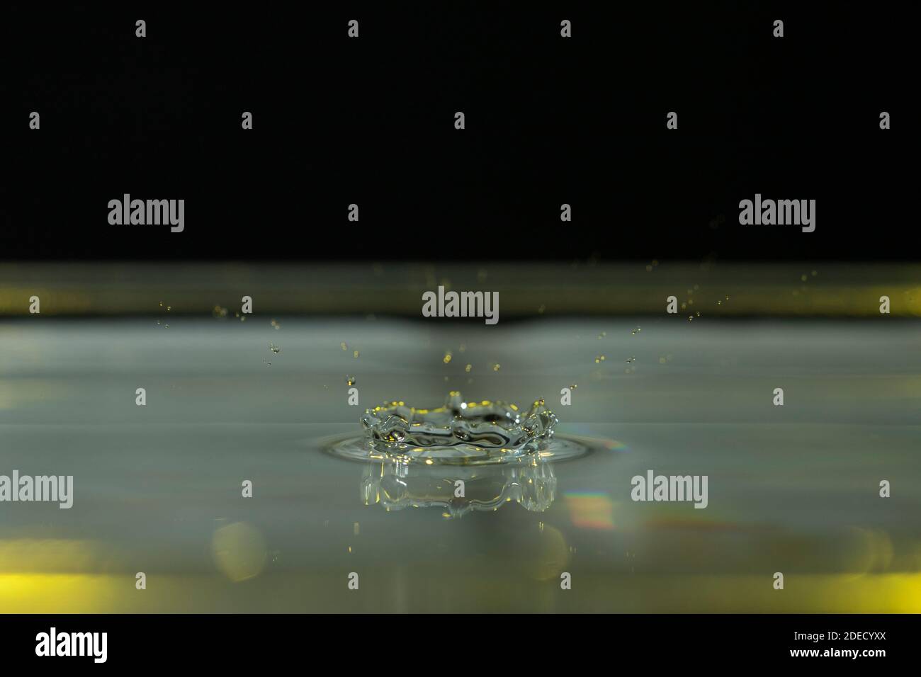 Yellow Water Drop Stock Photo Alamy