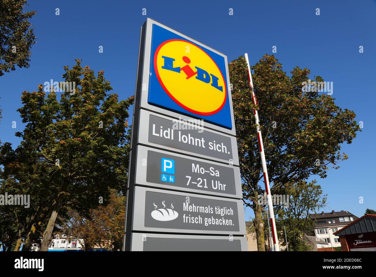 GLADBECK, GERMANY SEPTEMBER 20, 2020 Lidl supermarket sign in