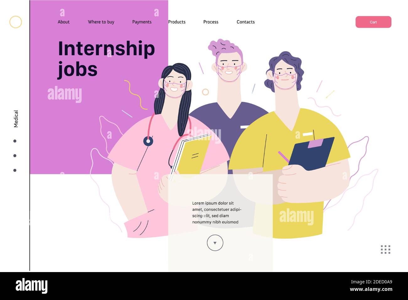 Medical insurance internship jobs modern flat vector concept digital