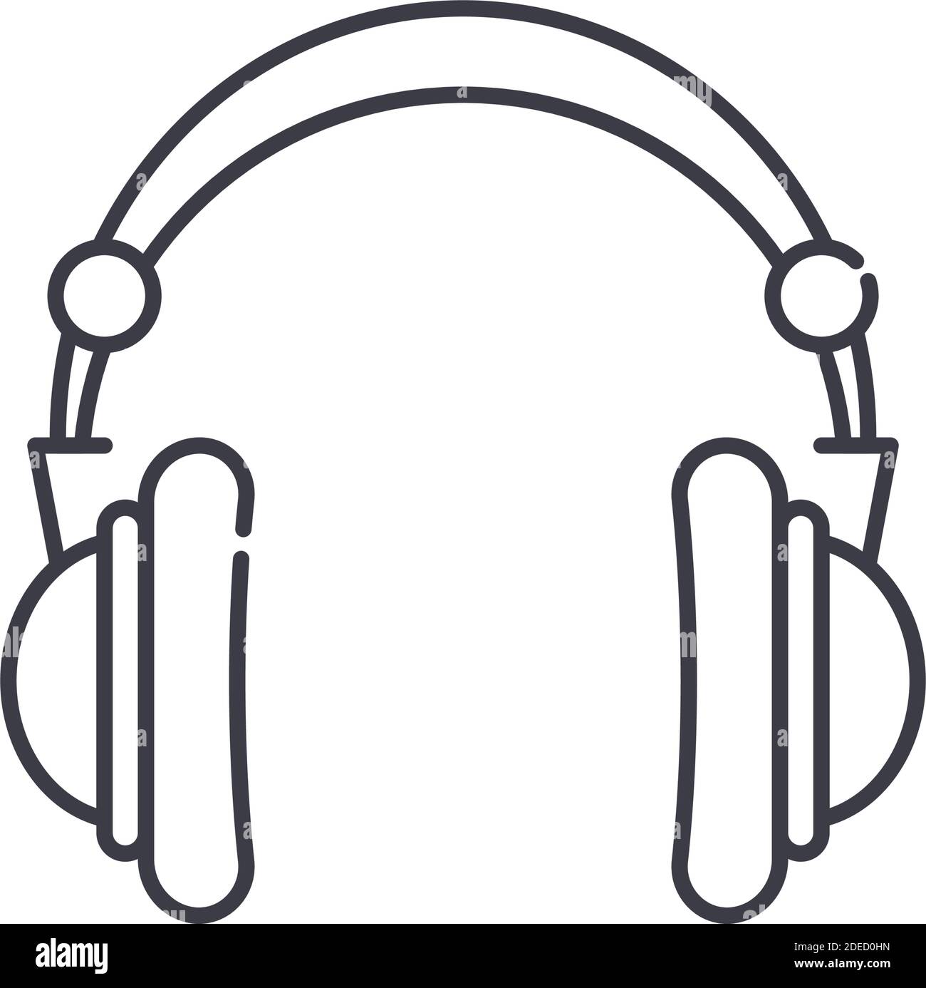 Headset icon, linear isolated illustration, thin line vector, web ...