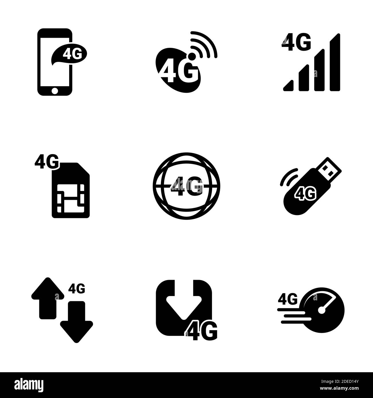Set of simple icons on a theme Wireless connection, vector, design, collection, flat, sign, symbol,element, object, illustration, isolated. White back Stock Vector