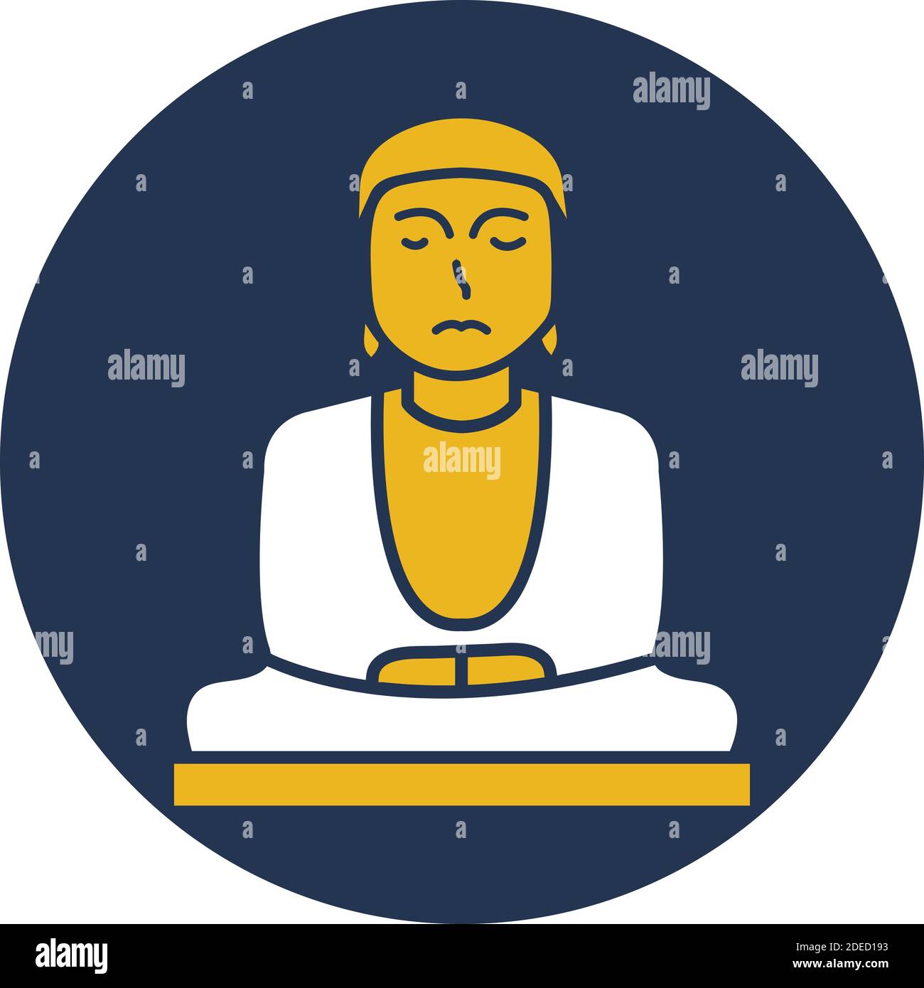 Great Buddha of Kamakura, Japan, Buddha, Kamakura fully editable vector icons Stock Vector